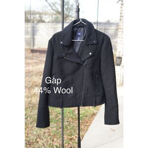 Gap Biker Jacket Wool Blend Full Zip